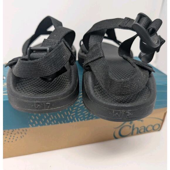 Chaco Womens Sz 7 Z Cloud 2 Sandals in Solid Black w/Box Gorpcore - Picture 4 of 9